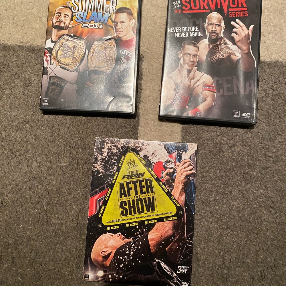 WWE DVD Collection - Black, Red, Yellow Covers